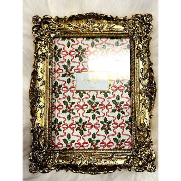 Nicole Miller Hollywood Regency Style Gold Square Photo Picture Frame 5x7 - Picture 1 of 3